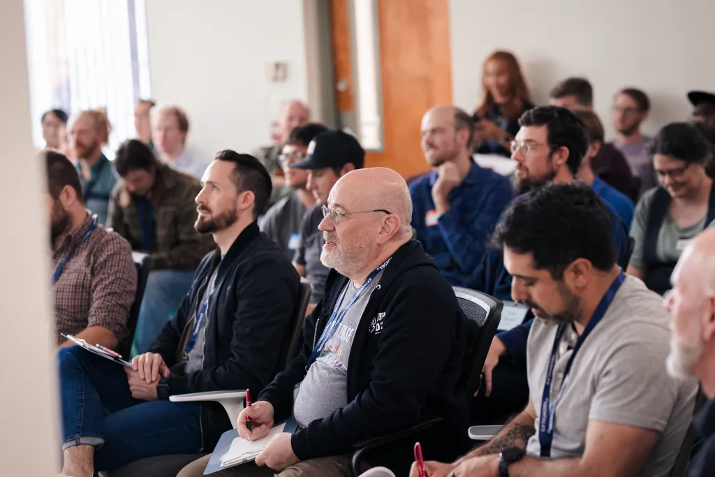 Attendees listening to a presentation at Desert Dev Lab 2025