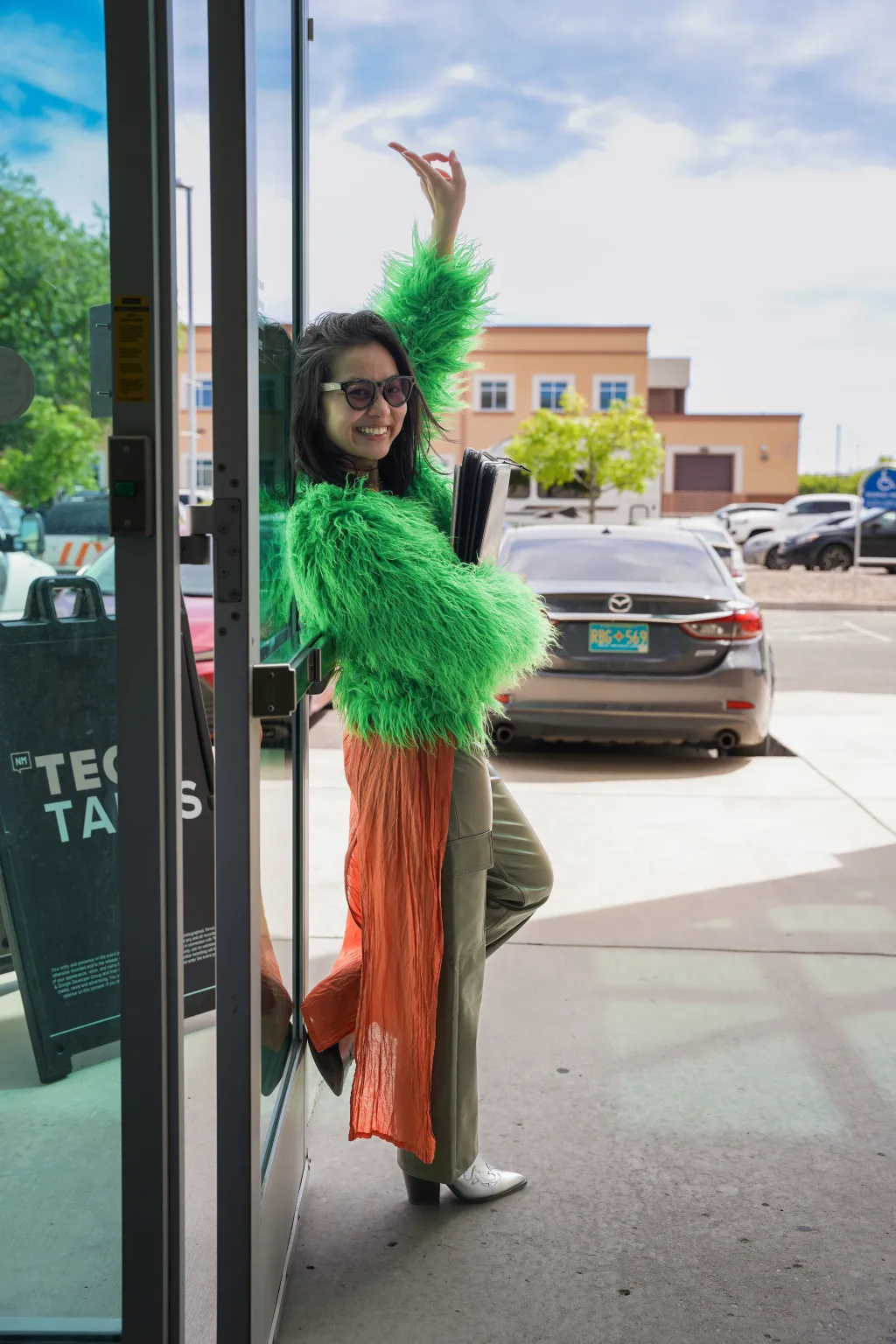 Attendee taking a photo outdoors at Desert Dev Lab 2026